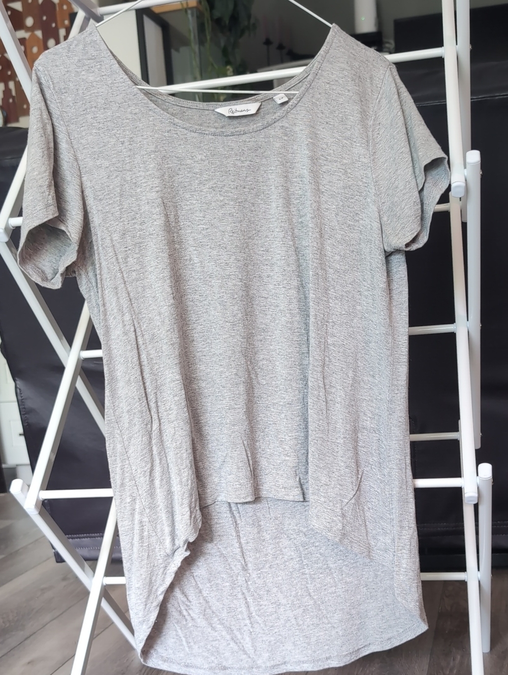 Women's Heather Gray Scoop-Neck High-Low Tunic